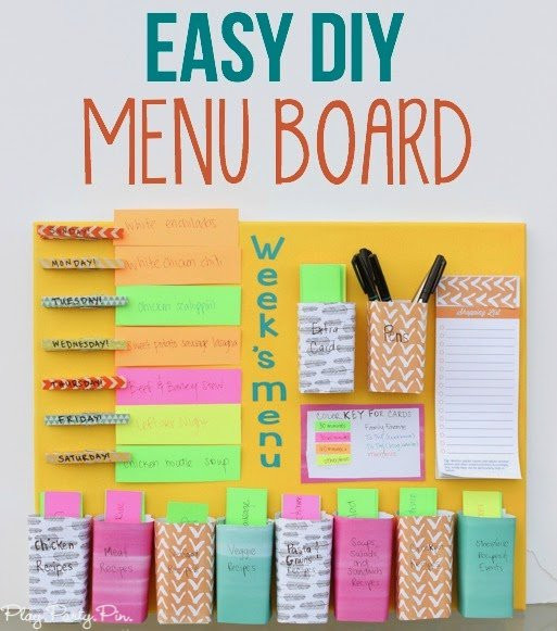 DIY Meal Planner
 Easy DIY Weekly Menu Board