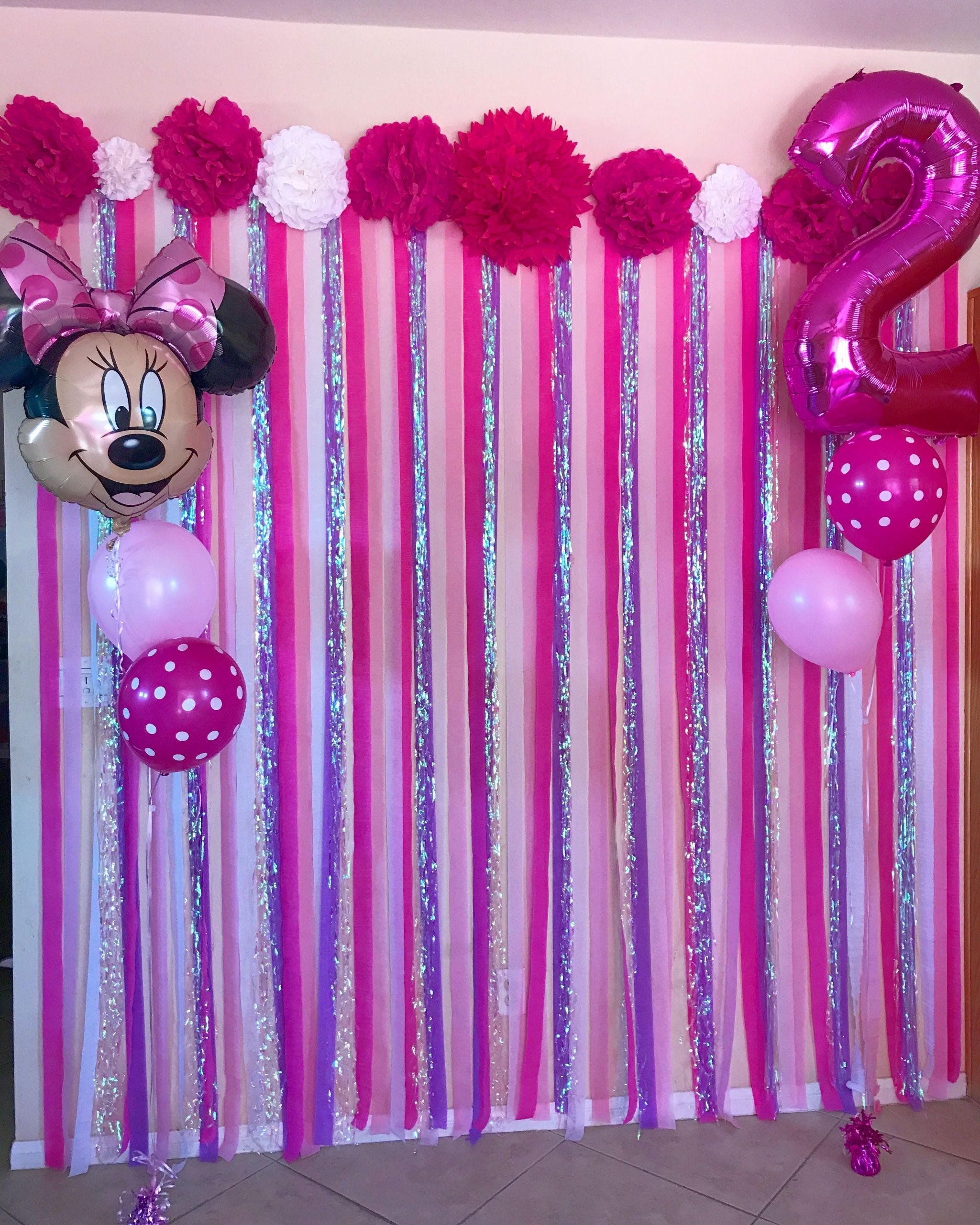 Diy Minnie Mouse Birthday Decorations
 DIY Minnie Mouse themed photo streamer wall in 2019