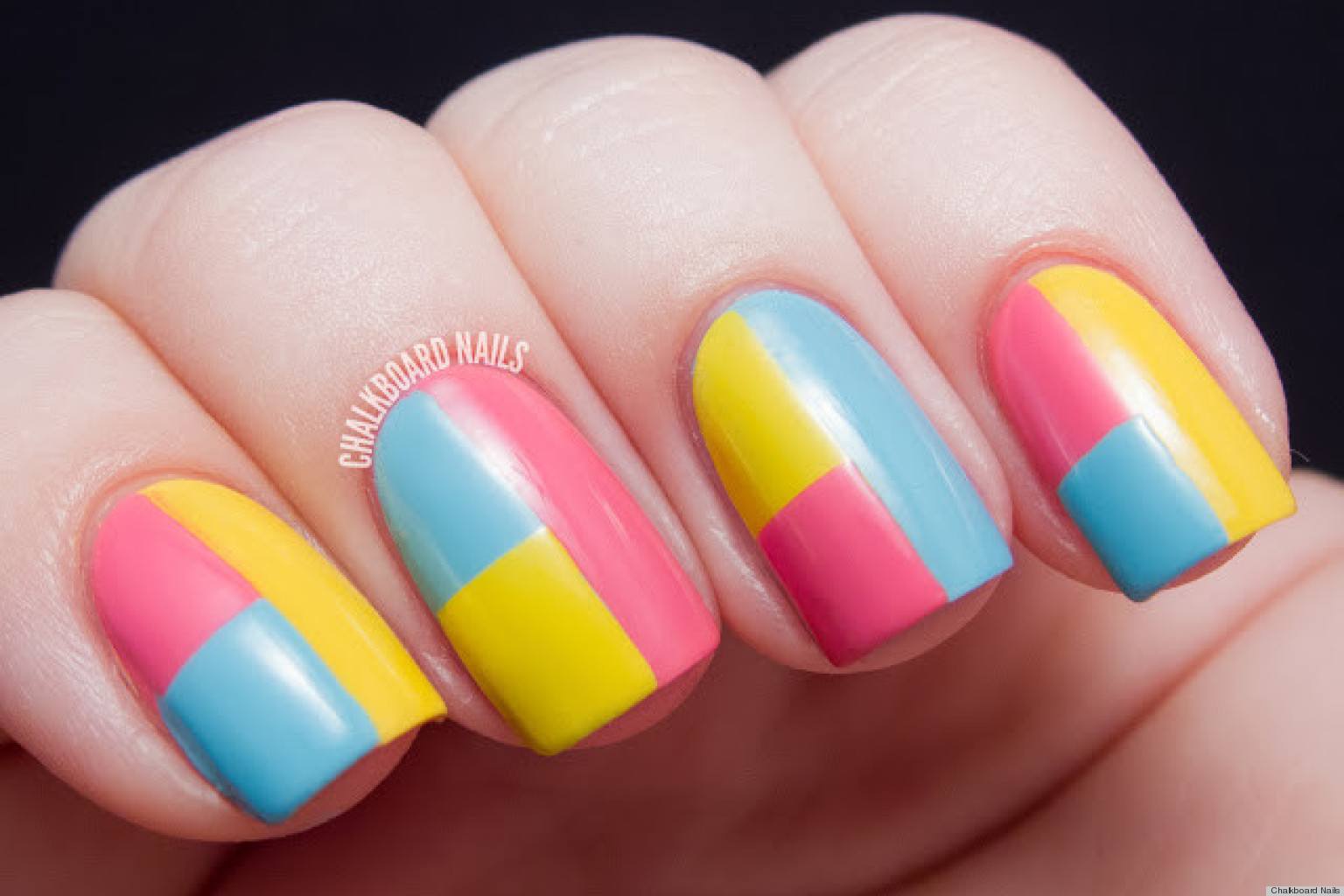 Diy Nail Ideas
 DIY Nail Art A Colorblock Manicure With Mod Appeal