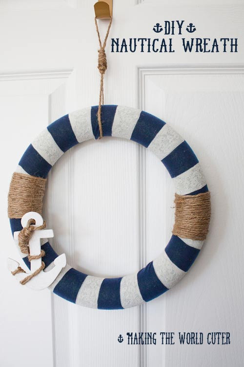 DIY Nautical Decor
 Nautical Decor How to Make This Navy and White Wreath