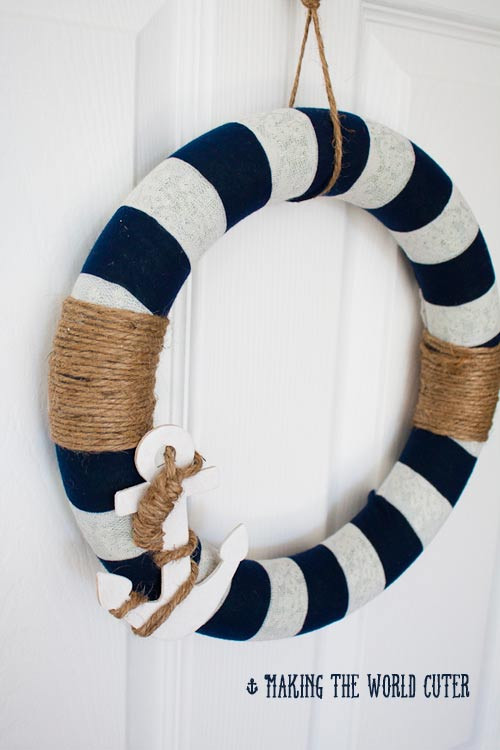 DIY Nautical Decor
 Nautical Decor How to Make This Navy and White Wreath