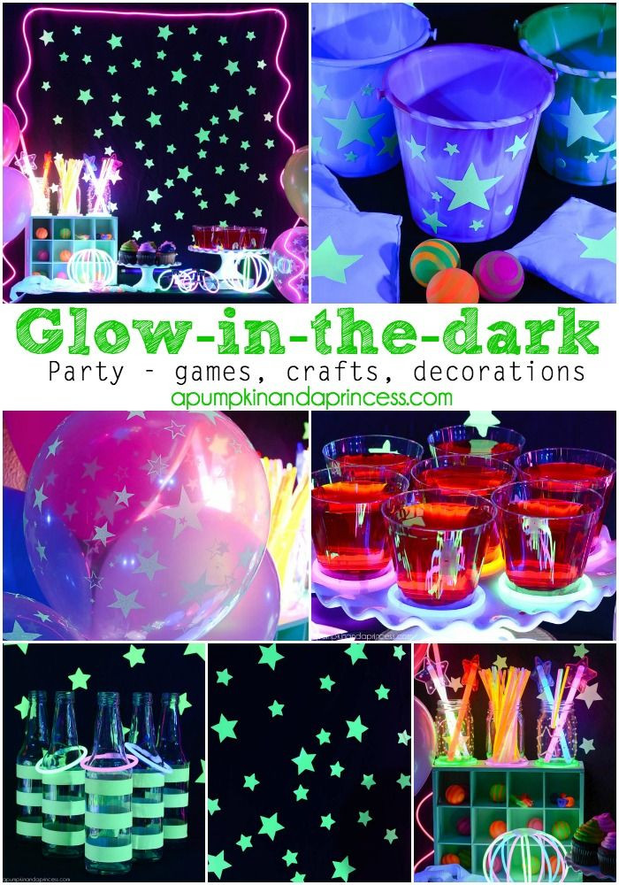 DIY Neon Party Decorations
 Glow in the dark Party Get This Party Started