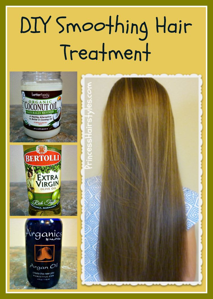 DIY Oil Treatment For Hair
 DIY smoothing hair treatment recipe and tutorial Coconut