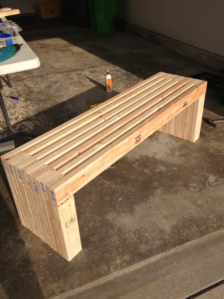 DIY Outdoor Bench Seats
 Simple Idea Long Diy Patio Bench Concept Made Wooden