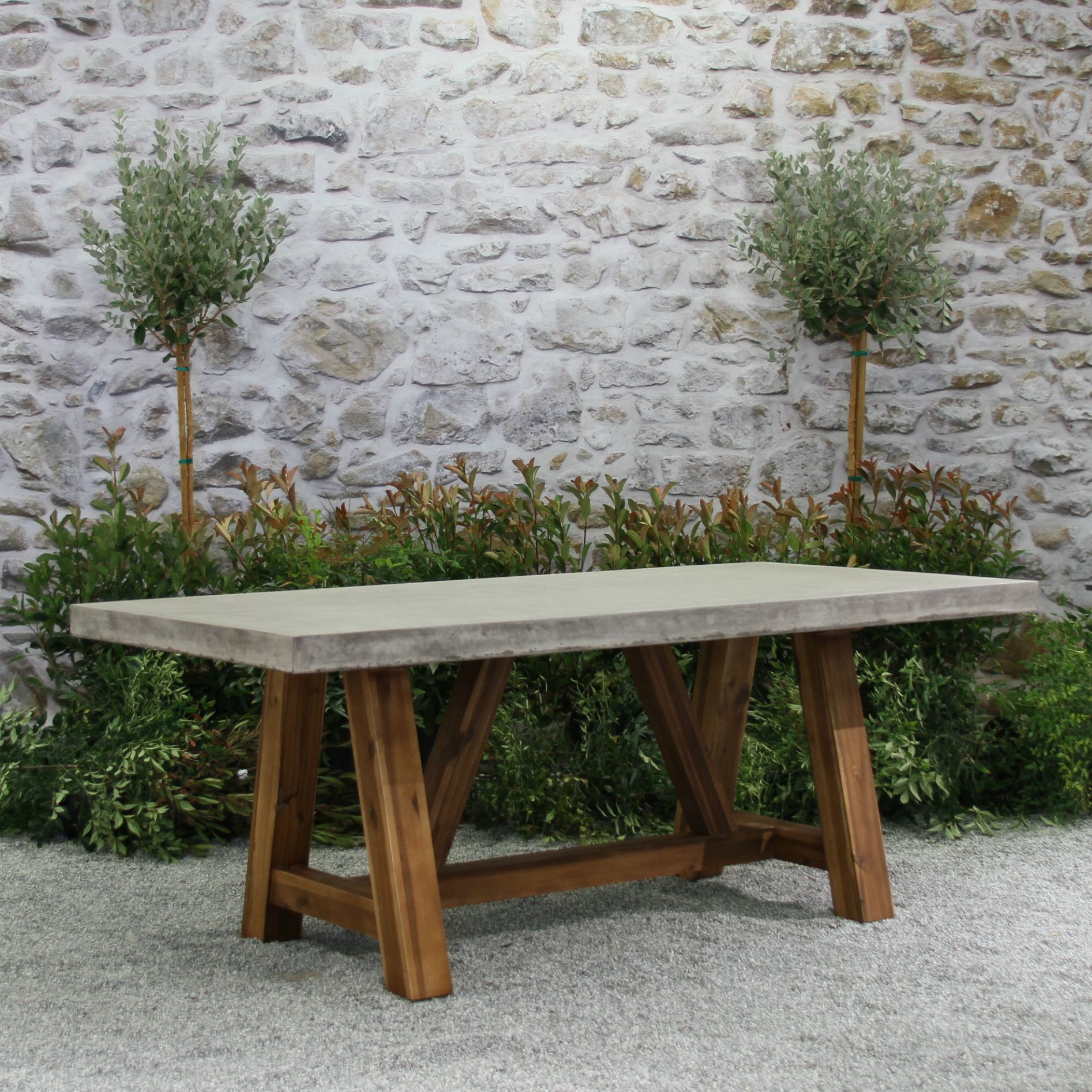 DIY Outdoor Concrete Table
 Outdoor tables on sale now An outdoor table from our teak