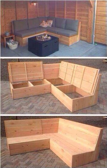DIY Outdoor Corner Bench
 17 Best images about Recycled Wood Projects on Pinterest