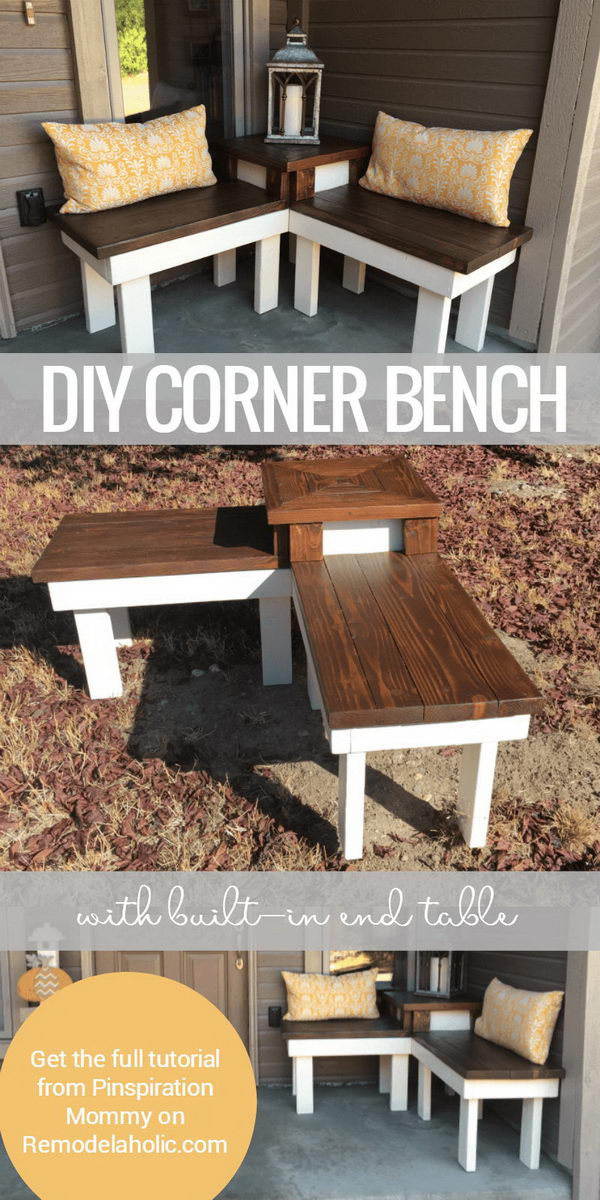 DIY Outdoor Corner Bench
 40 Creative Outdoor Bench DIY Ideas and Tutorials 2017