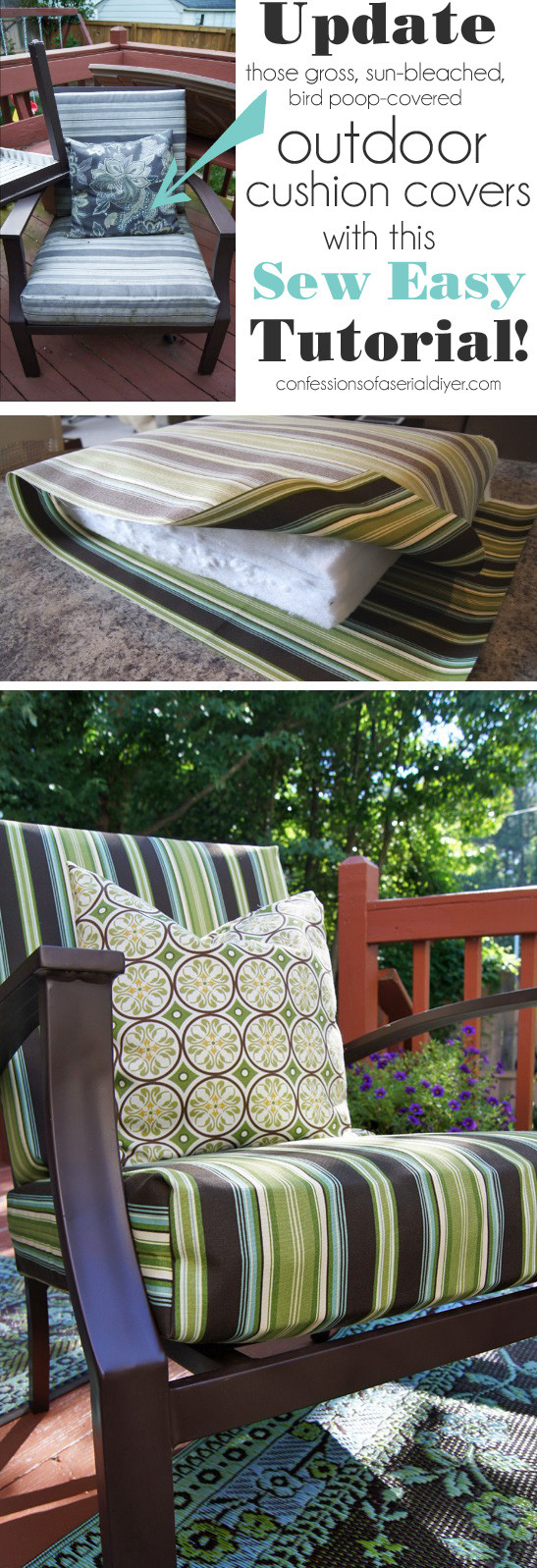 DIY Outdoor Cushions
 Sew Easy Outdoor Cushion Covers Ol but Goo