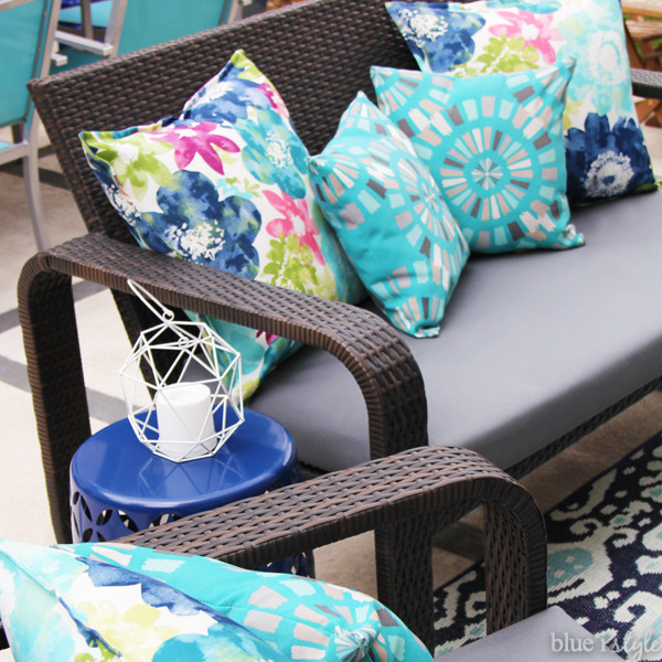 DIY Outdoor Cushions
 diy with style The No Sew Way to Reupholster Outdoor