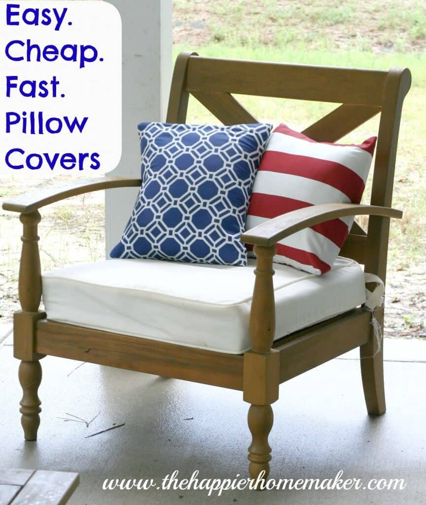 DIY Outdoor Cushions
 Easy Cheap Fast DIY Pillow Covers