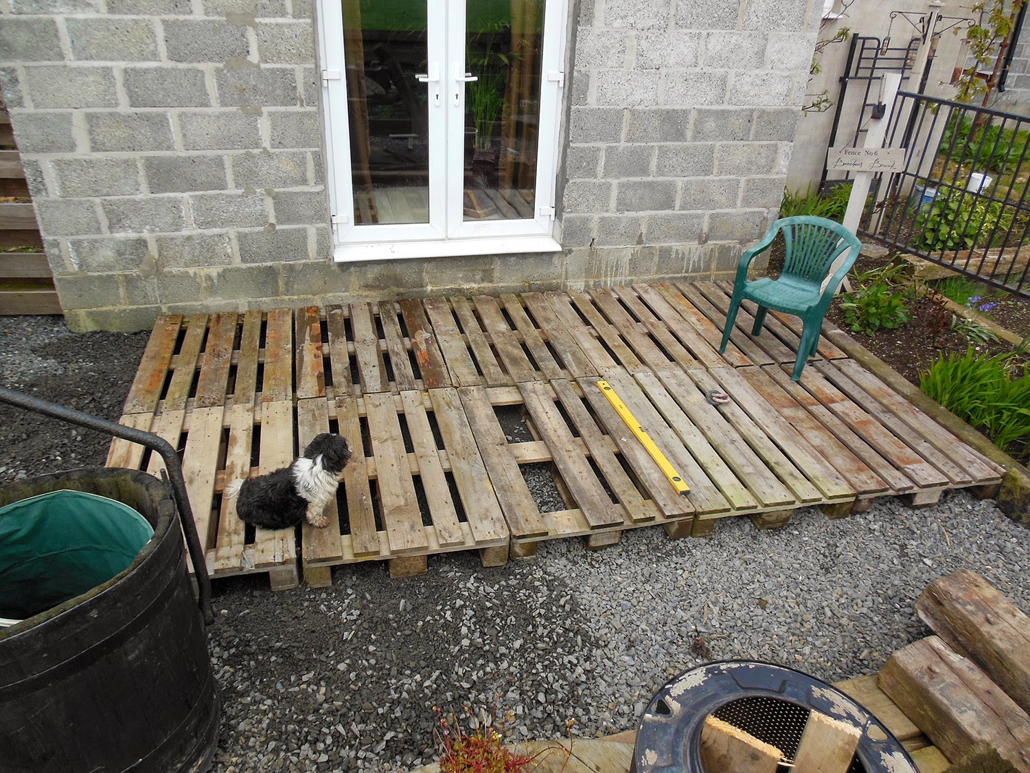 DIY Outdoor Deck
 The Tenacious Gardener DIY pallet wood decking