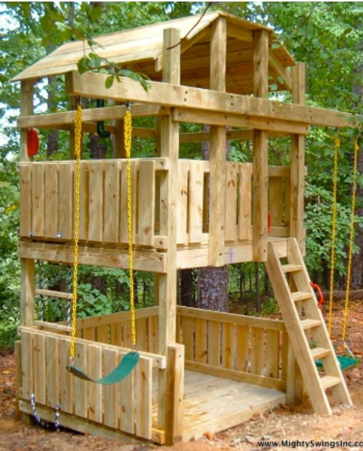 DIY Outdoor Fort
 Awesome swing fort I think I would do a sand pit on the