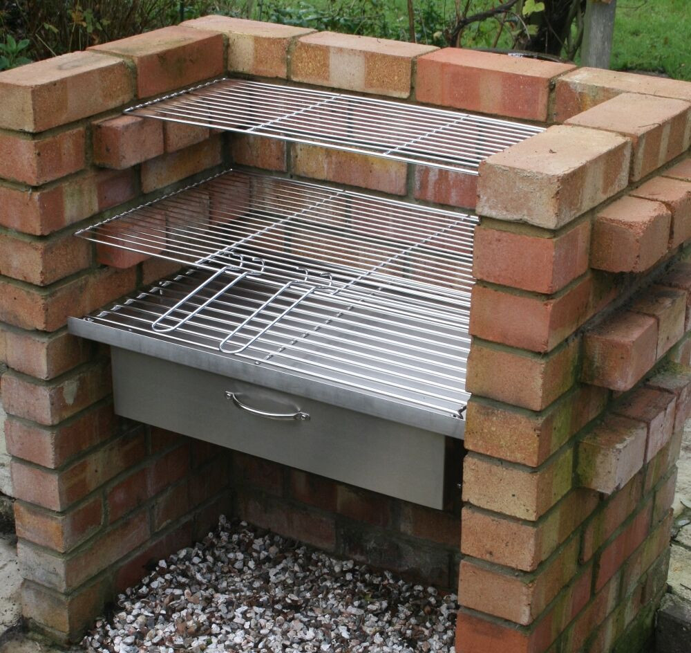 DIY Outdoor Grills
 DIY Brick Charcoal BBQ & Oven Cupboard Stainless Steel