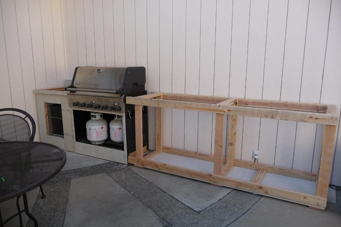 DIY Outdoor Kitchen Islands
 DIY BBQ outdoor island around existing propane grill cart