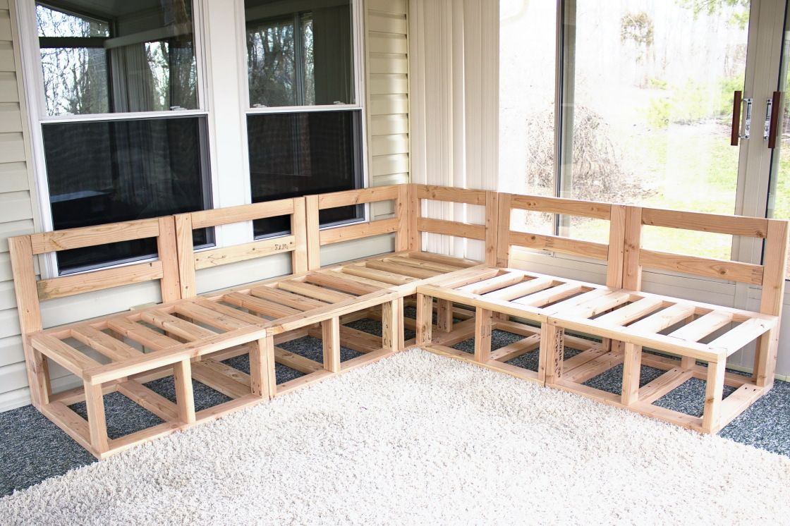 DIY Outdoor Sectional Sofa
 Diy Custom Sectional Corner Sofa Plan Design In Natural
