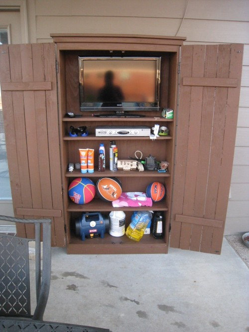 DIY Outdoor Storage Cabinet
 Outdoor Tv Cabinet Diy WoodWorking Projects & Plans