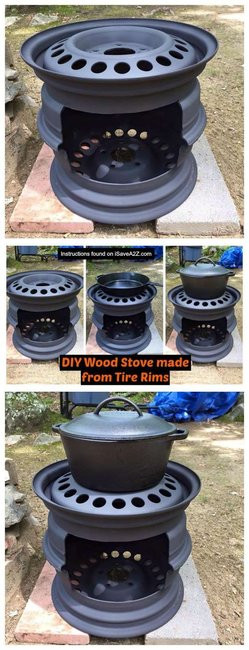 DIY Outdoor Stove
 DIY Outdoor Wood Stove made from Tire Rims