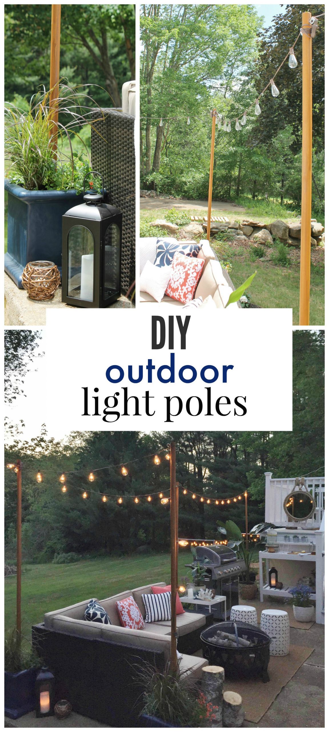 DIY Outdoor String Lights
 DIY Outdoor Light Poles City Farmhouse