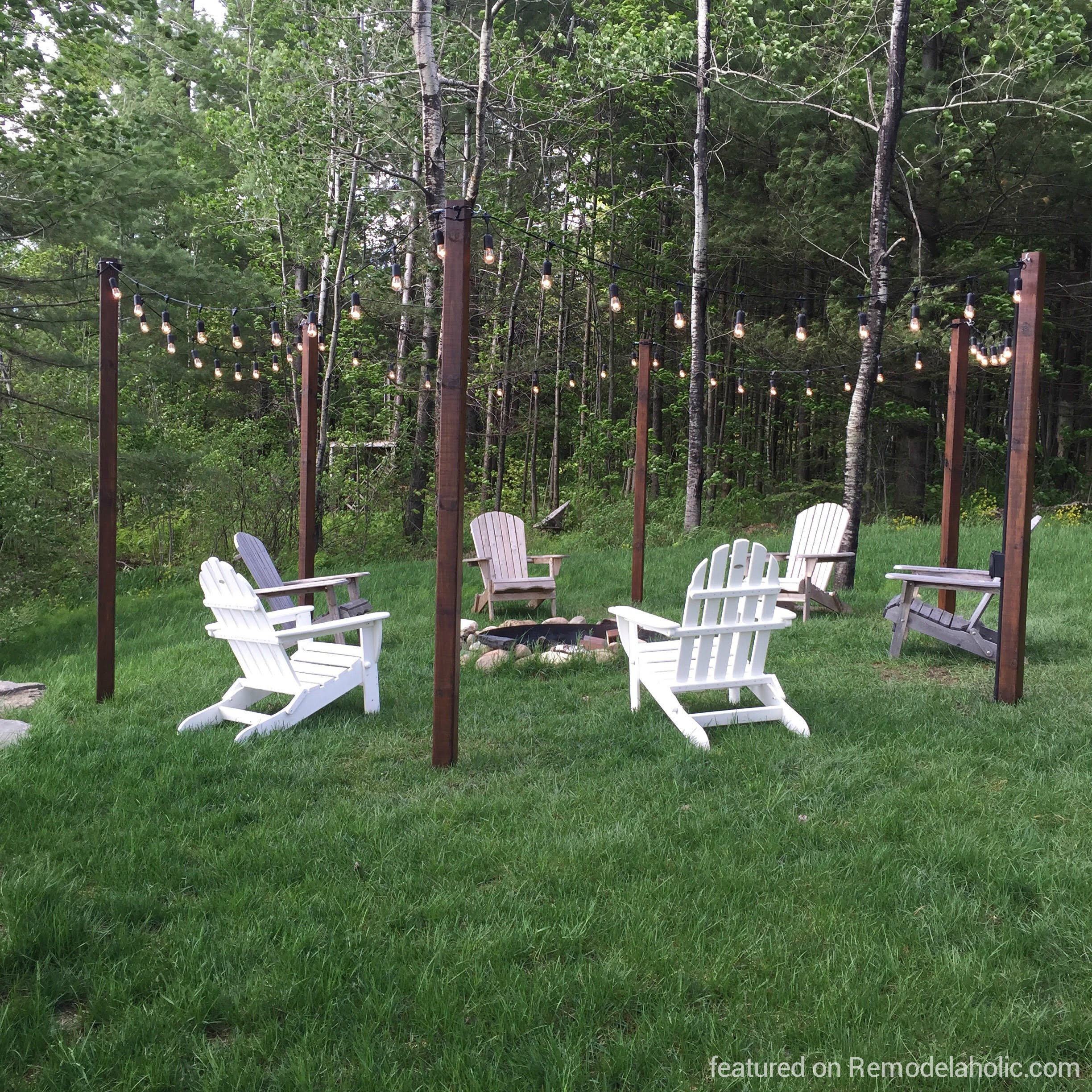 DIY Outdoor String Lights
 Remodelaholic