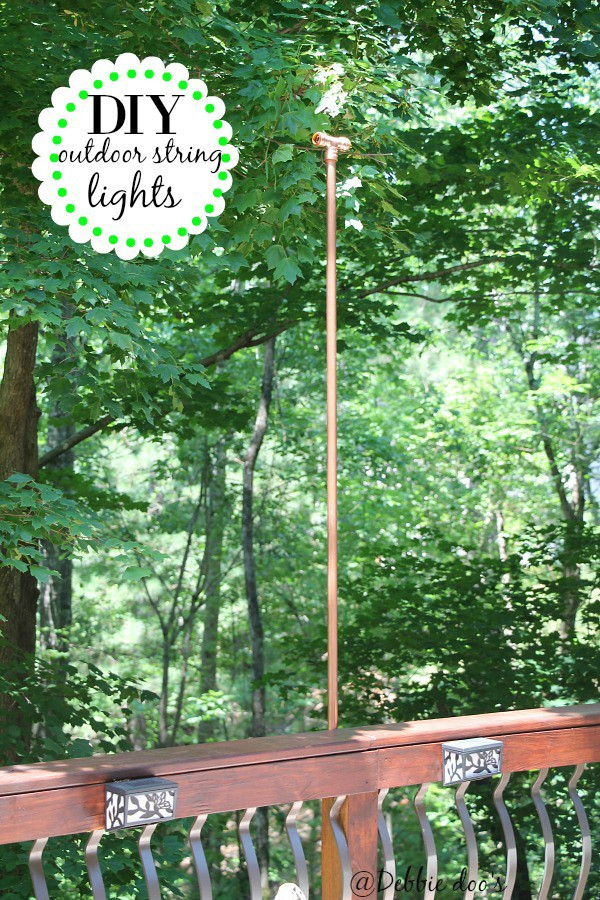 DIY Outdoor String Lights
 Diy hanging outdoor string lights Debbiedoos