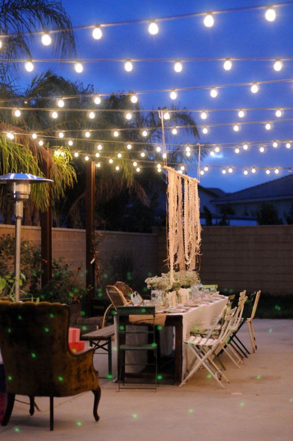 DIY Outdoor String Lights
 Pin on Home upgrades