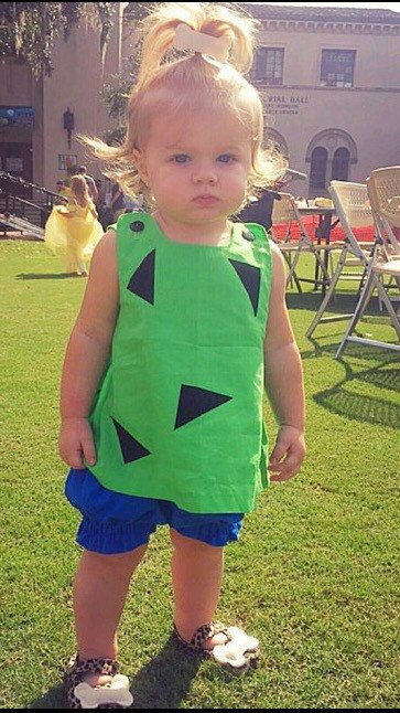 DIY Pebbles Costume
 Pebbles Flintstones Baby outfit with Felt Bone Hair Clip