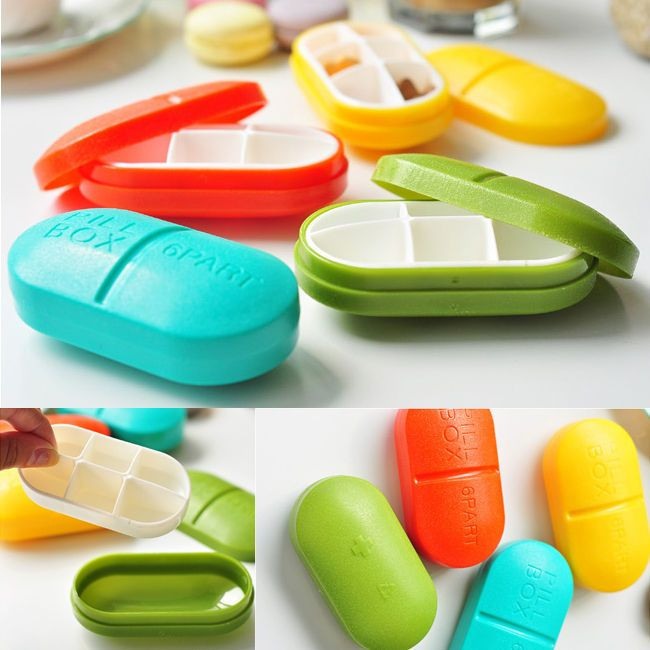 DIY Pill Organizer
 1pc Cute Mini 6 Slots Portable Medical Pill Box Drug