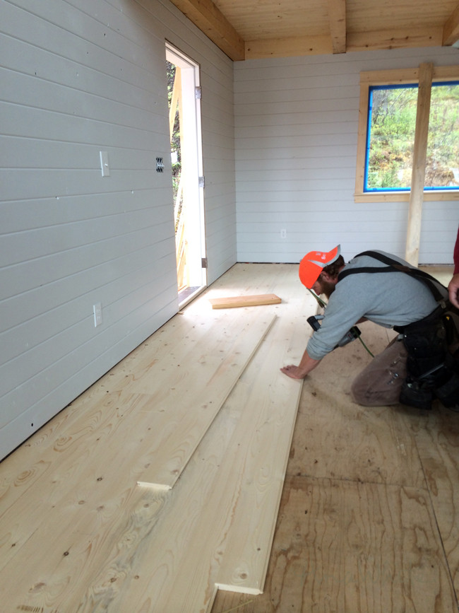 DIY Pine Plank Flooring
 Floor Spruce Up