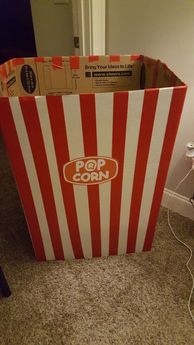 DIY Popcorn Box
 DIY giant popcorn box for movie party in 2019