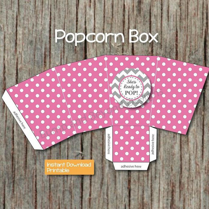 DIY Popcorn Box
 DIY Popcorn Box Printable Box Baby