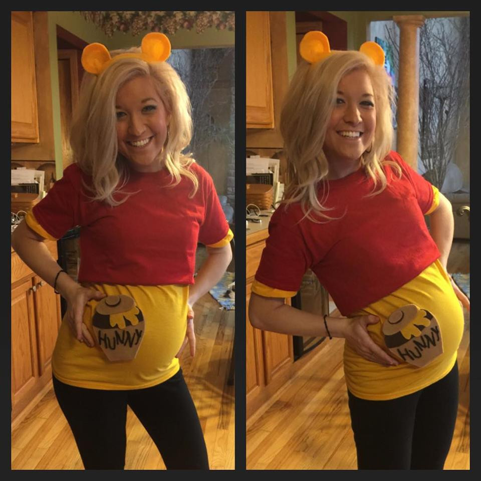 DIY Pregnancy Costumes
 winnie the pooh pregnant costume halloween
