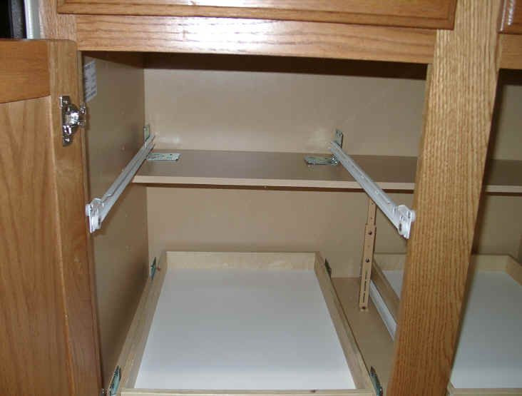 DIY Pull Out Cabinet Organizer
 Custom pull out shelving soultions DIY do it yourself