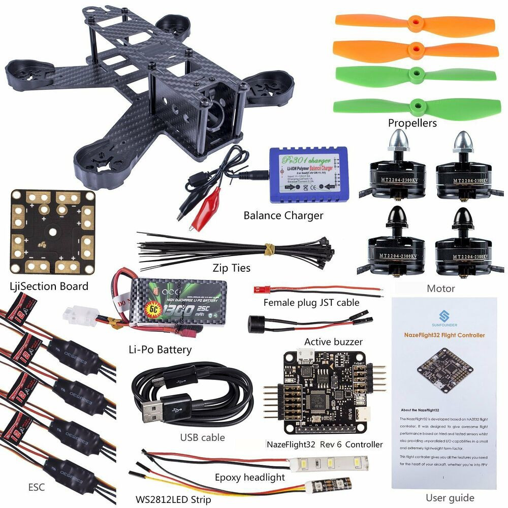 DIY Racing Drone Kit
 SunFounder SF210 210mm DIY Carbon Fiber FPV 4 Axis drone