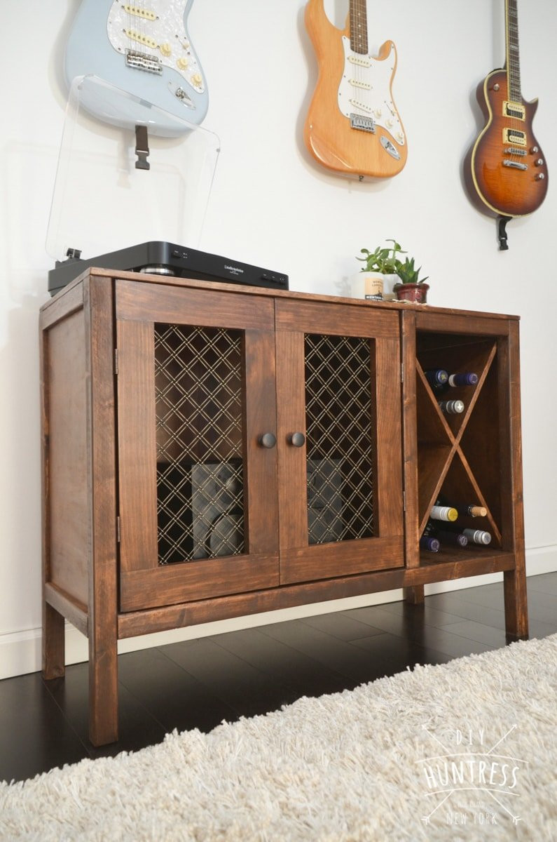 DIY Sideboard Plans
 DIY Sideboard Record Cabinet With Wine Storage Free Plans
