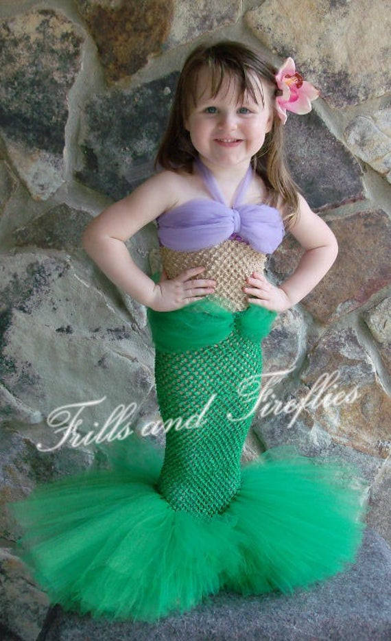 DIY Toddler Mermaid Costume
 Items similar to Little Mermaid Tutu Costume Set w Flower