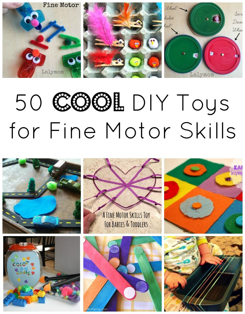 DIY Toddler Toy
 50 Must Make DIY Fine Motor Toys