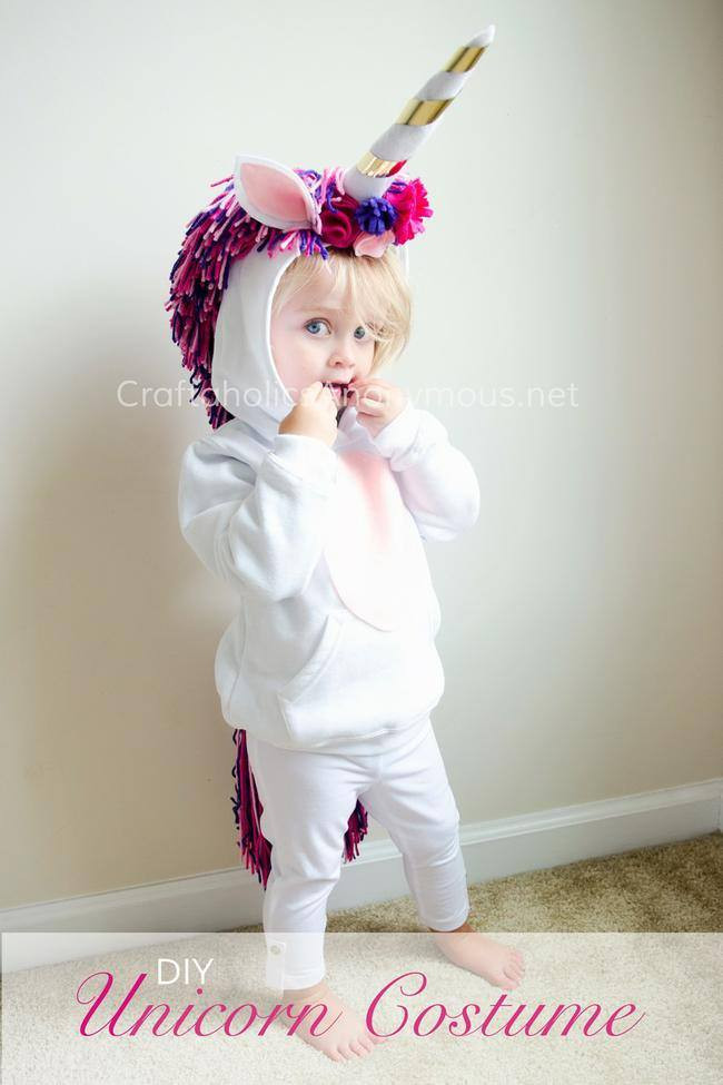 DIY Toddler Unicorn Costume
 26 Darling DIY Kids Costumes to Make [free patterns] – Tip
