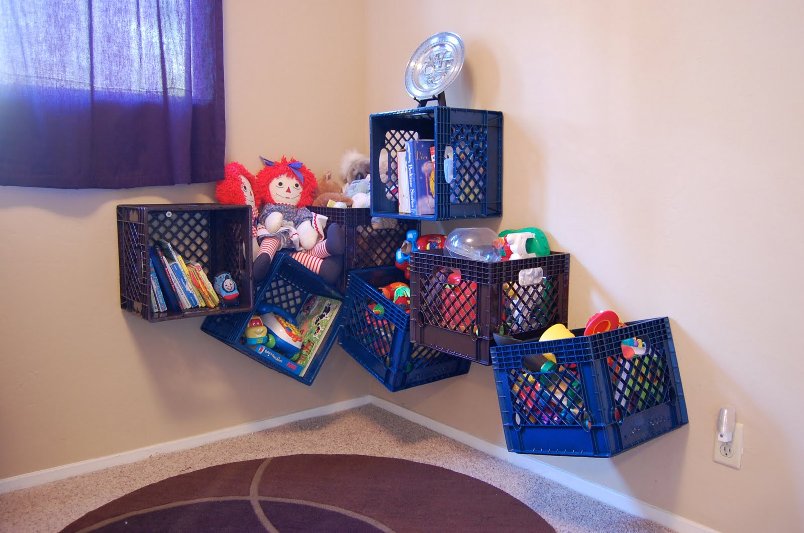 DIY Toy Room Organization
 Being Frugal Sally Milk Crate Toy Storage