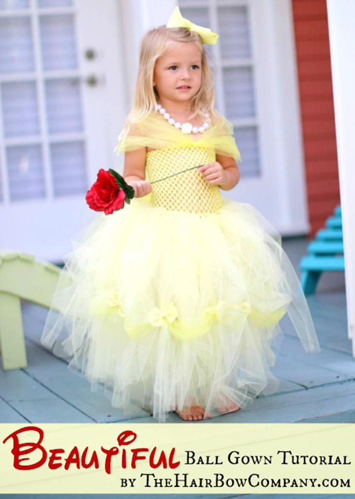 DIY Tutu Dresses For Toddlers
 Belle dress tutorial DIY tutu dress