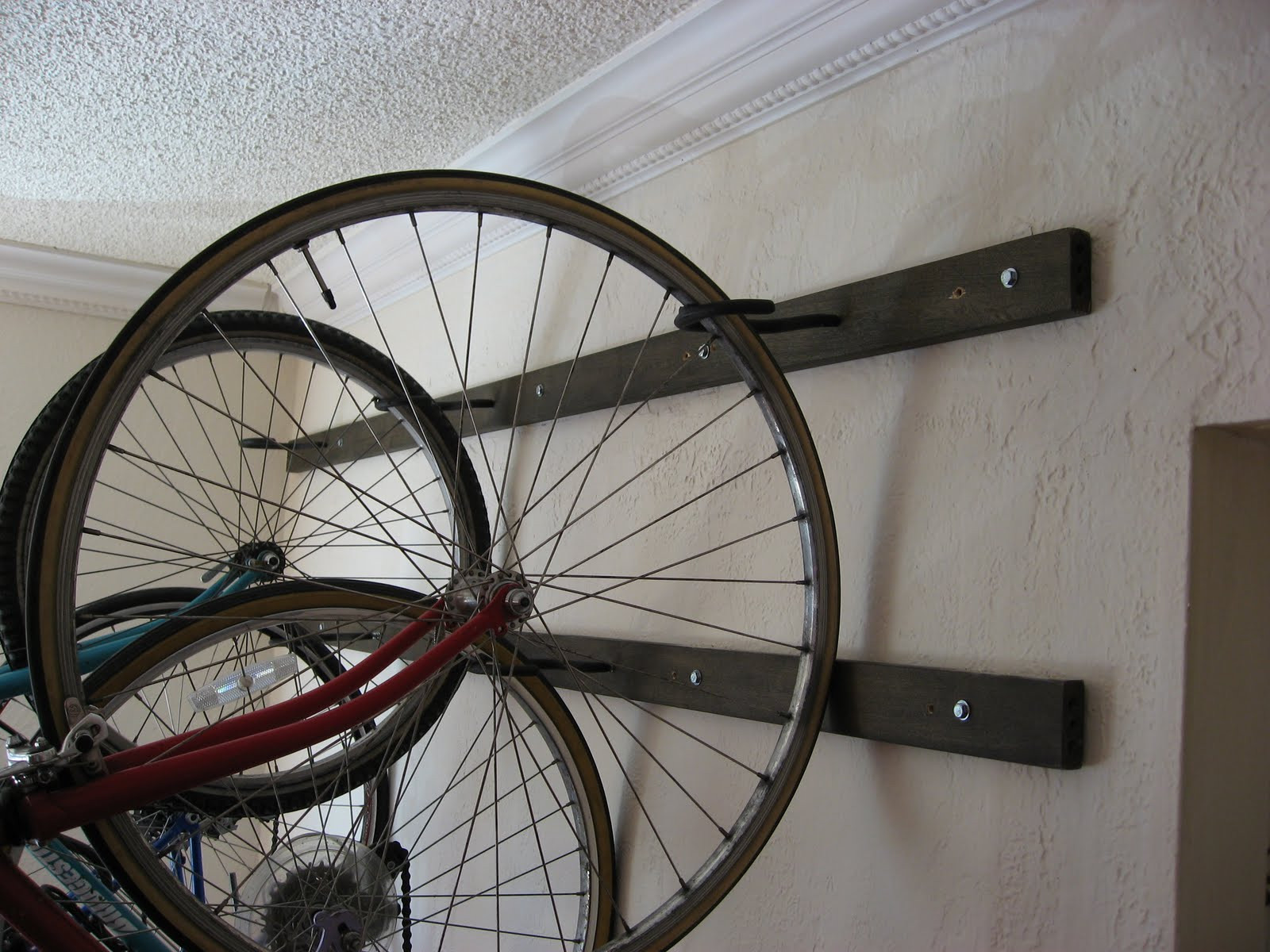 DIY Wall Bike Rack
 Girl on Bike Post 100 My Brand New Homemade Wall