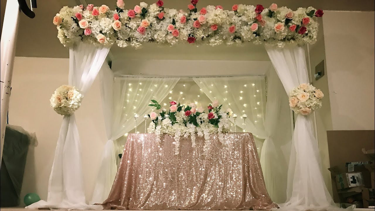 DIY Wedding Backdrop
 DIY canopy and stage backdrop decor DIY floral decor DIY