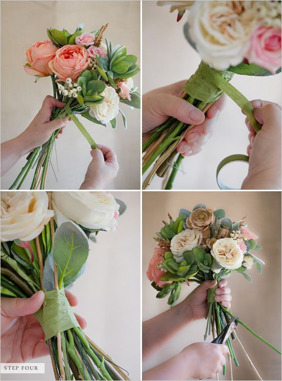 DIY Wedding Bouquet Silk Flowers
 How To Make A Faux Flower Bridal Bouquet