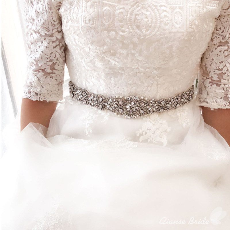 DIY Wedding Dress Sash
 Crystal Wedding Belt Bridal Sash Rhinestone Sash Wedding
