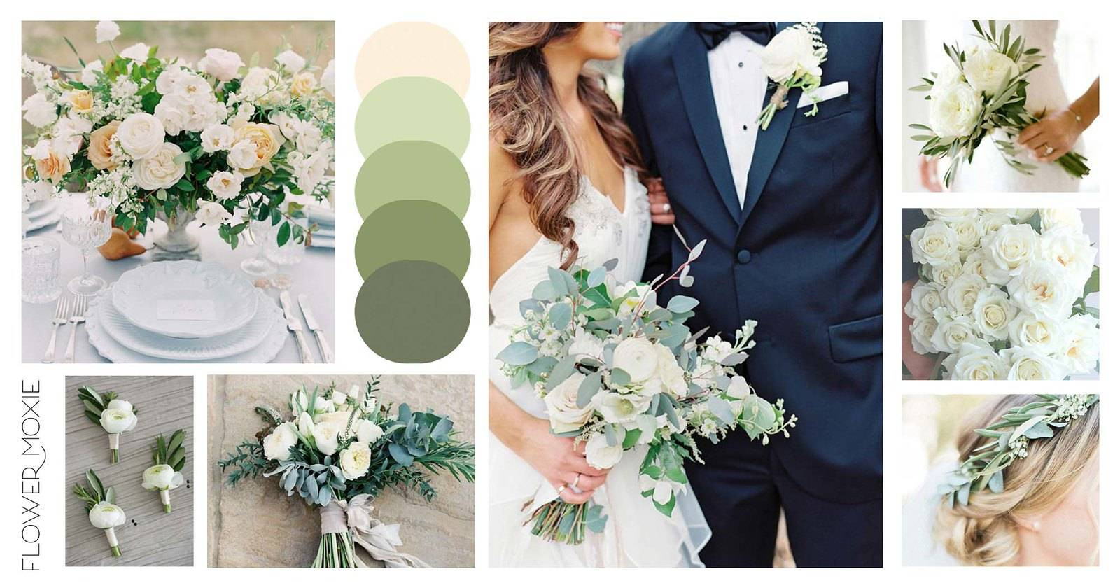 DIY Wedding Flower Packages
 Cream and Sage Wedding Flower Moodboard