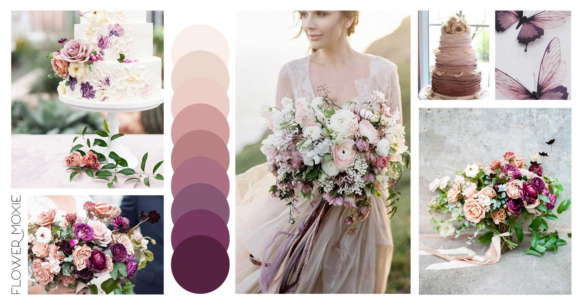 DIY Wedding Flower Packages
 Mauve Wedding Flower Moodboard