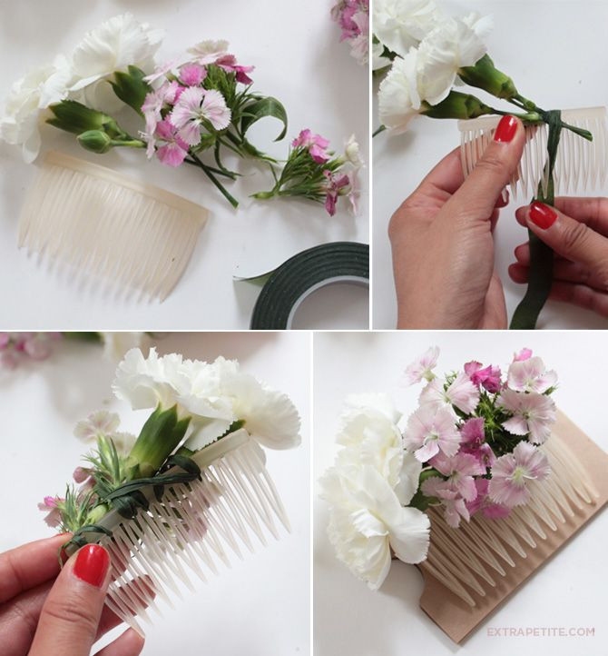 DIY Wedding Hair Combs
 Flower crown & b DIY tutorial bridal shower activity