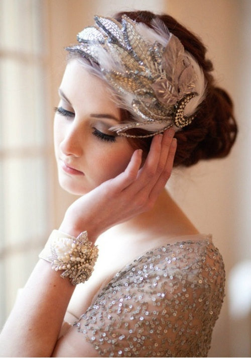 DIY Wedding Headpieces
 Great Gatsby Wedding Love This Headpiece Weddbook
