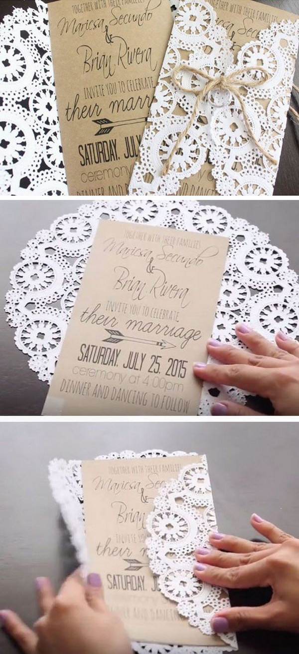 DIY Wedding Invite
 50 Bud Friendly Rustic Real Wedding Ideas Hative