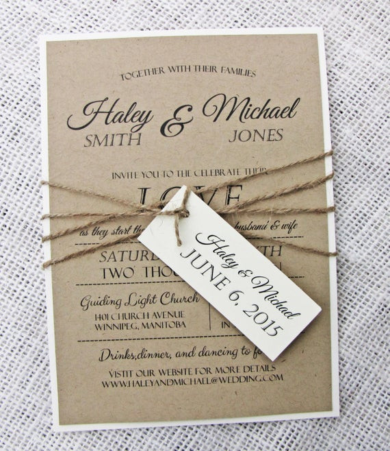 DIY Wedding Invite
 Items similar to Rustic Wedding Invitation Diy Printable