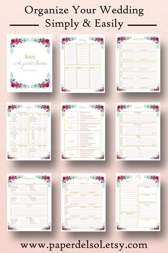 DIY Wedding Planner Book
 Wedding Planner Printable Wedding Planner Book Binder